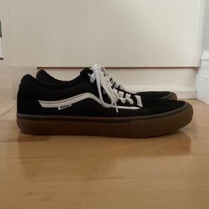 Vans Pro Old Skool Black and Gum Shoes